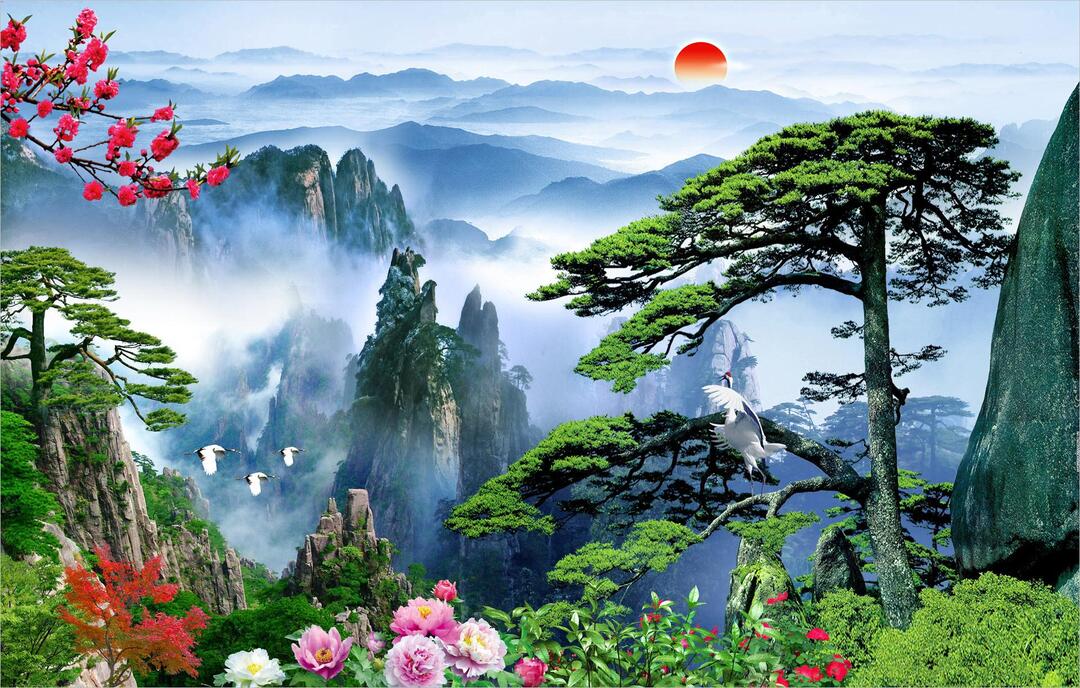 Phong cách ảnh nền phong thủy mệnh Thủy thường kết hợp các yếu tố nước và ánh sáng để tạo không gian tĩnh lặng.